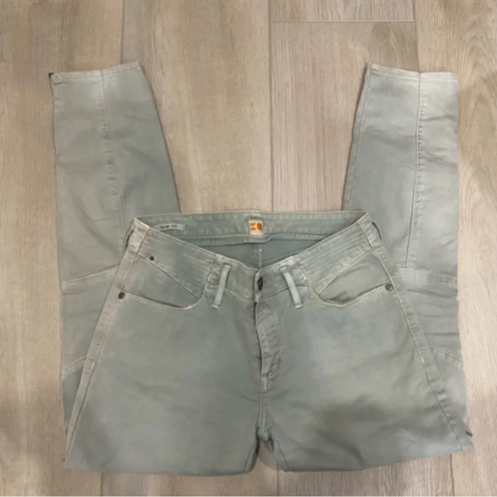 BOSS ORANGE HUGO BOSS pale green moto style slim fit jeans size 28 - Picture 3 of 9